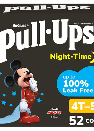 Pull-Ups Boys' Night-Time Potty Training Pants, Size 4T-5T Overnight Training Underwear (38-50 lbs), 52 Ct