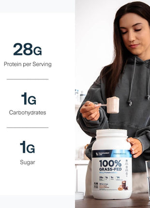 Transparent Labs Grass-Fed Whey Protein Isolate - Naturally Flavored, Gluten Free Whey Protein Powder with 28g of Protein per Serving & 9 Amino Acids - 30 Servings, Milk Chocolate