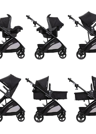 Baby Trend Passport® Switch 6-in-1 Modular Stroller Travel System with EZ-LiftTM Plus Infant Car Seat, Dash Black