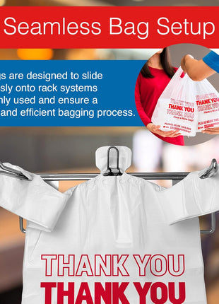 Reli. Plastic Bags Thank You (1050 Count) | White Grocery Bags Handles | Shopping (Plastic)