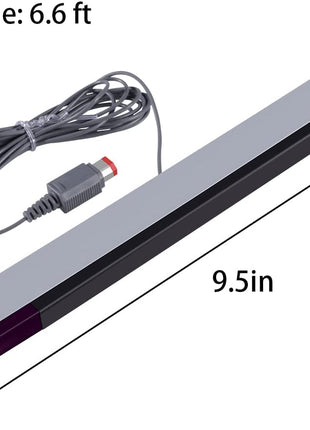 Aokin Sensor Bar for Wii, Replacement Wired Infrared Ray Sensor Bar for Nintendo Wii and Wii U Console, includes Clear Stand