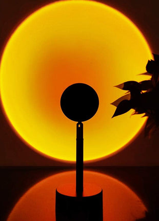 Balkwan Sunset Lamp Projection Rotation Rainbow Lamp Led Romantic Visual Led Light Network Red Light with USB Modern Floor Stand Night Light Living Room Bedroom Decor (Sunset Red)