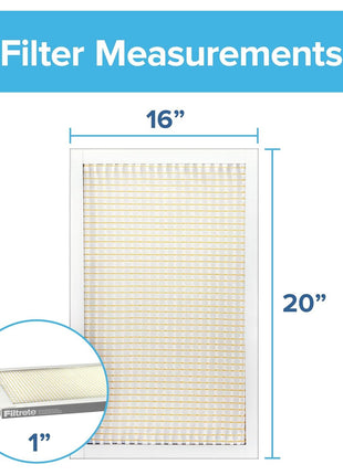 Filtrete 16x20x1 AC Furnace Air Filter, MERV 5, MPR 300, Capture Unwanted Particles, 3-Month Pleated 1-Inch Electrostatic Air Cleaning Filter, 6-Pack (Actual Size15.69x19.69x0.81 in)
