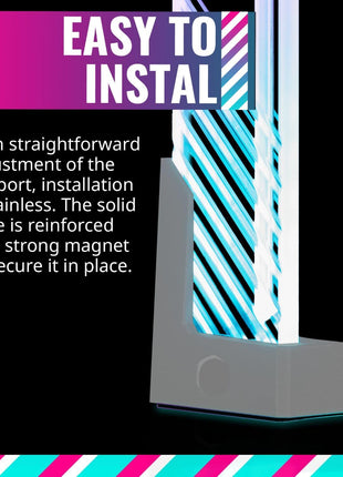 Cooler Master Atlas ARGB GPU Support Bracket, Aluminum Magnets Stand, Infinity Mirror Design, ARGB Tempered Glass, Up to RTX 4090 Support, Dual-Axis Mode Vertical | Horizontal.
