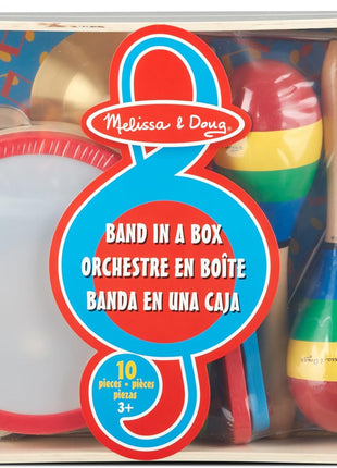 Melissa & Doug Band-in-a-Box Clap! Clang! Tap! - 10-Piece Musical Instrument Set