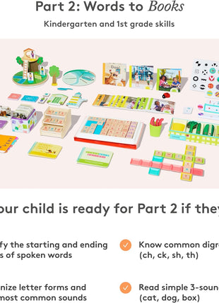 Lovevery Reading Skill Set, Learn to Read for Kindergarten and 1st Grade, Fun Phonics Games and Books, Part 2