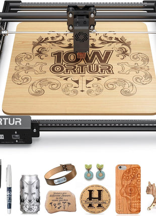 ORTUR Laser Master 2 S2 LU2-10A Laser Engraver Laser, 10000mW Engraving Cutting Machine, Class 4 High Accuracy Laser Cutter, DIY Laser Marking for Metal