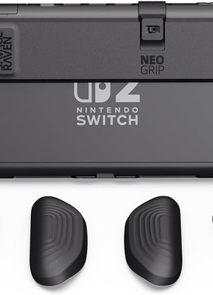 Savage Raven by Skull & Co. NeoGrip: an Ergonomic Grip Hard Shell with Replaceable Grips [to fit All Hands Sizes] for Nintendo Switch 2 - Black