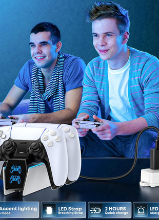 PS5 Controller Charger with 2 Cable Types 2H Fast Charge Station P4 Charger