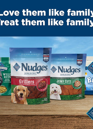 Blue Buffalo Nudges Grillers Natural Dog Treats, Made in the USA with Real Steak, 16-oz Bag