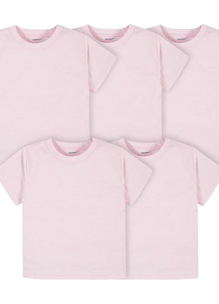 Gerber Baby Toddler 5-Pack Solid Short Sleeve T-Shirts Jersey 160 GSM, White, 3T