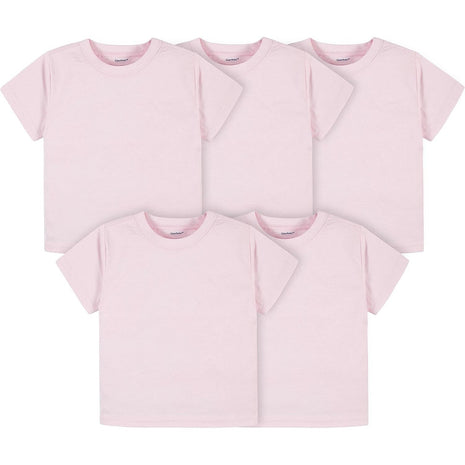 Gerber Baby Toddler 5-Pack Solid Short Sleeve T-Shirts Jersey 160 GSM, White, 3T