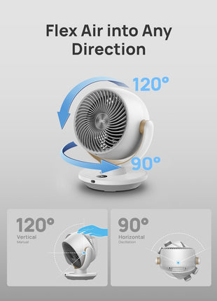 DREO Fan for Bedroom, Desk Air Circulator Fans with Remote, 11 Inch Table Fan for Whole Room, 65ft Powerful Airflow, 120° Vertical Manual and 90° Oscillating, 4 Speeds, 8H Timer, 25dB Quiet, Home