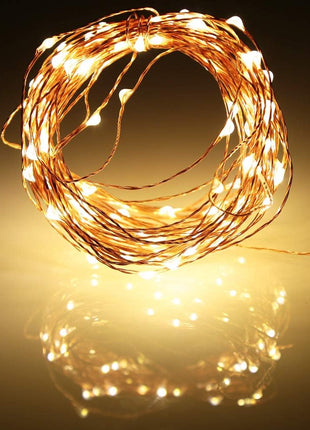 Ariceleo Led Fairy Lights Battery Operated, 1 Pack Mini Battery Powered Copper Wire Starry Fairy Lights for Bedroom, Christmas, Parties, Wedding, Centerpiece, Decoration (5m/16ft Warm White)