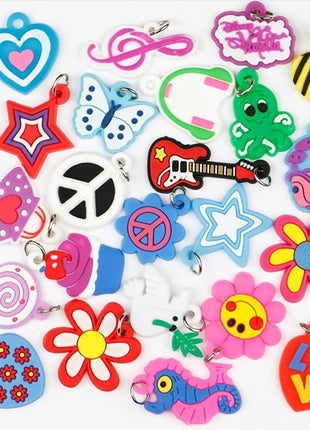 Rubber Loom Band Charm, Silicone Bracelet Charms,Loom Rubber Bands Charms,Bracelet Pendant, 105pcs