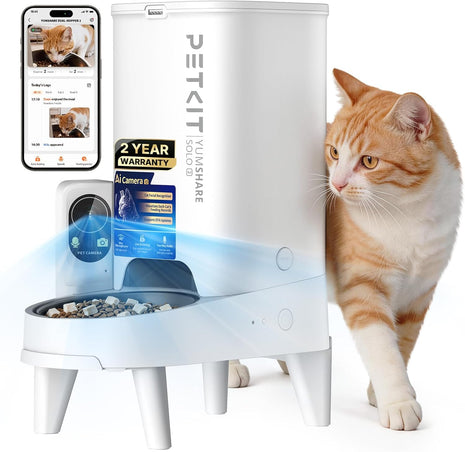 PETKIT Automatic Cat Feeder with Camera, Upgraded Multi-Cat Recognition, 2.4G&5G WiFi Pet Feeder with Freshness Preservation,3L Timed Food Dispenser with Low Food Sensor,Night Vision Motion Capturing
