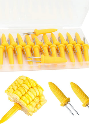 24 Pack Stainless Steel Corn Holders - Corn on the Grill & Cob Skewers for Home & BBQ Cooking