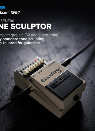 BOSS GE 7 Equalizer | Compact Graphic Equalizer Pedal | Tailored for Guitarists | 7 Bands of EQ Sliders | Guitar Optimized Frequencies |  ?15dB Boost/Cut Per Band | Level Slider for Volume Adjustments