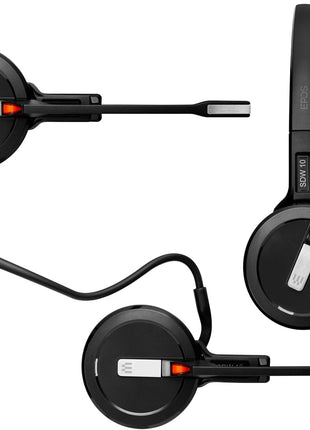 Sennheiser SDW 5016 (507016) Single-Sided Wireless DECT Headset for Desk Phone Softphone/PC& Mobile Phone Connection Dual Microphone Ultra Noise-Canceling, Black, 3 inches