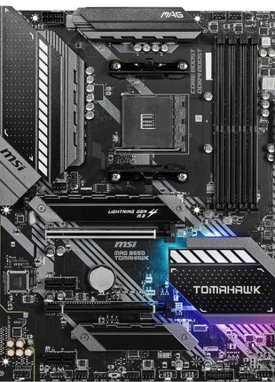 MSI MAG B550 Tomahawk Gaming Motherboard (AMD Ryzen 5000 Series, AM4, DDR4, PCIe 4.0, SATA 6Gb/s, M.2, USB 3.2 Gen 2, HDMI/DP, 2.5Gbps LAN, ATX)