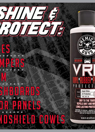 Chemical Guys VRP Vinyl, Rubber, and Plastic Dressing - Tire Dressing, Non-Greasy, Dry-to-the-Touch Shine for Tires, Trim, and More, Safe for Cars, Trucks, SUVs, RVs & More - 16 oz