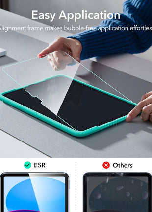 ESR 2 Pack Screen Protector for iPad A16 11th/10th Generation (11 Inch/10.9, 2025/2022), 9H Tempered Glass Film Guard with Alignment Frame, Anti-Scratch, Bubble Free, HD Clarity, Apple Pencil Support