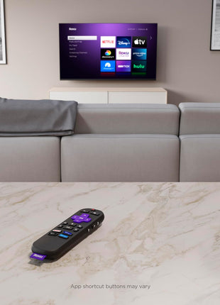 Roku Voice Remote | Replacement TV Remote Control with Voice Control, Simple Setup, & Pre-Set App Shortcuts - Compatible with Roku TV, Players, & Audio Devices