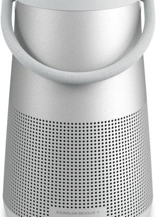 Bose SoundLink Revolve+ (Series II) Bluetooth Speaker, Portable Speaker with Microphone, Wireless and Water Resistant with 360 Degree Sound, Long Lasting Battery and Handle, Silver