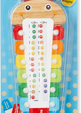 Melissa & Doug Caterpillar Xylophone Musical Toy with Wooden Mallets 15.25" x 6.5" x 1.5", Blue