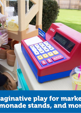 Learning Resources Pretend & Play Calculator Register Toy - Kids Play Set & Credit Card Toy, Register for Kids, Pretend Grocery Store Shopping Playset for Toddlers, Teaching Math Set