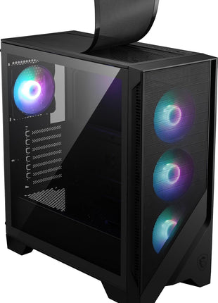 MSI MAG Forge 321R Airflow - Premium Mid-Tower Gaming PC Case - Tempered Glass Side Panel - ARGB 120mm Fans - Liquid Cooling Support up to 360mm Radiator - Vented Front Panel