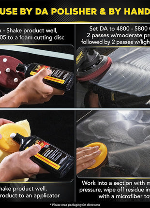 Meguiar's Mirror Glaze M105 Ultra-Cut Compound, Pro-Grade Car Compound for Removing Scratches and Heavy Swirls, Restores Gloss and Clarity, Car Guy Gifts for Men and Women Who Love to Detail, 8 Oz