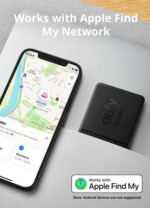eufy Security SmartTrack Card E30 (Black, 1-Pack), Works with Apple Find My (iOS Only), Wallet Tracker, Phone Finder, Up to 3-Year Battery Life(Android Not Supported), Water Resistant