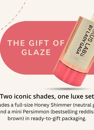 Haus Labs PHD Hybrid Innovation Plumping Lip Glaze Duo - Honey Shimmer Full Size & Persimmon Mini