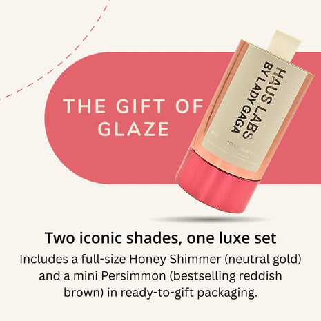 Haus Labs PHD Hybrid Innovation Plumping Lip Glaze Duo - Honey Shimmer Full Size & Persimmon Mini
