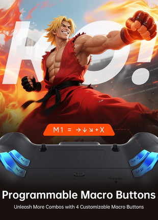 GUSGU G7 Wireless Gaming Controller with Interactive Screen, 1000Hz Polling Rate, Hall Joysticks & Triggers, 4 Programmable Buttons, Compatible with PC, Switch1, PS4, iOS, Android, Red