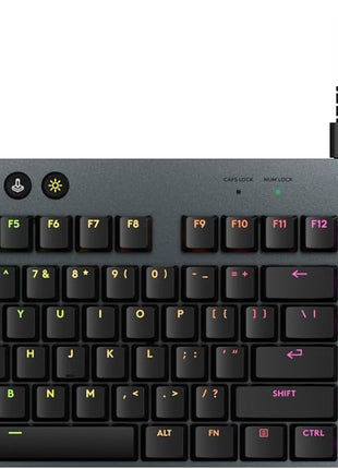 Logitech G915 X Low-Profile Wired Mechanical Gaming Keyboard, Double-Shot PBT Keycaps, Fully Programmable Keys, RGB Lighting, Aluminum Finish, GL Brown Tactile Switches - PC/Mac - Black