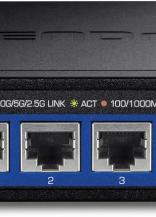 TRENDnet 5-Port 10G Switch, TEG-S750, 5 x 10G RJ-45 Ports, 100Gbps Switching Capacity, Supports 2.5G and 5G-Base-T Connections, Ethernet Splitter, NDAA & TAA Compliant, Lifetime Protection, Black
