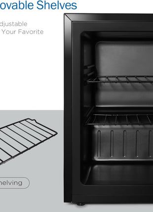 ADT 2.1 Cu Ft Glass Door Display Freezer, Commercial Upright Freezer, -8°F to 14°F with 2 Adjustable Shelves, Ideal for Ice Cream, Premium Spirits, Frozen Desserts & Retail Display