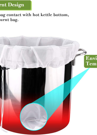 Brew Bags Reusable 3 Pack, Extra Large 26"x22" Fine Mesh Strainer Bag for Home Brewing Hops Grains Wine Beer Making Drawstring Straining Brew in a Bag