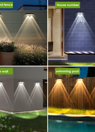 Solar Fence Lights Outdoor - 2700/4000/6000K 3 Mode, 8 Pack Solar Fence Lights Outdoor Waterproof LED, Fence Light Solar Powered for Outside, Backyard, Railing, Step, Patio,Wall and Home Improvement