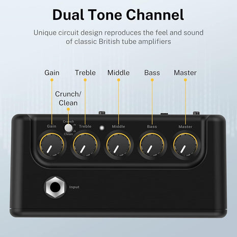 Donner Mini Guitar Amp Small Electric Amplifier 5W Portable, Practice Guitar Combo Amp DA-10