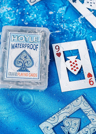 Hoyle Waterproof Clear Plastic Playing Cards 1 Deck Outdoor Pool | Flexible plastic resists bending and tearing, Rinse clean after use, Perfect for camping and beach games