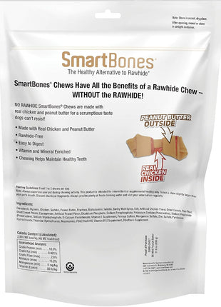 SmartBones Mini Bones With Real Peanut Butter 56 Count, Rawhide-Free Chews For Dogs