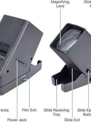 TCNEWCL 35mm Slide and Film Viewer, Negative Scanner, Desk Top LED Lighted Illuminated Viewing, 3X Magnification, USB Powered