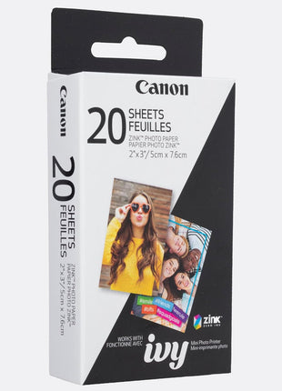 Canon IVY ZINK 2" x 3" Photo Sticker Paper 20 sheets Pack