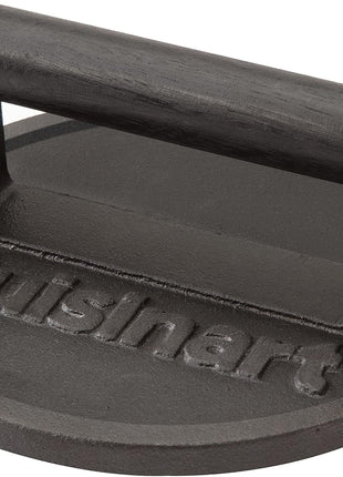 Cuisinart 6.5 inch Cast Iron Smashed Burger Press, Round Flat Edge Grill Press for Crispy Smash Burgers, Burger Tool for Grill and Griddle Accessories, for BBQs and Tailgates