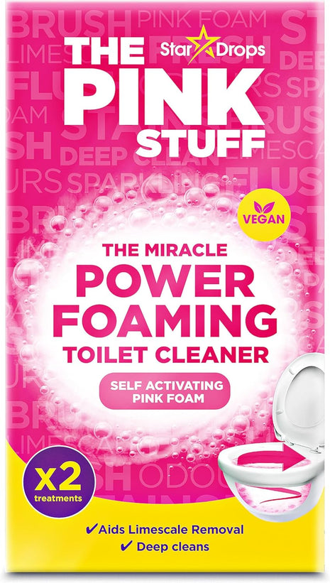 Stardrops - The Pink Stuff - The Miracle Power Foaming Toilet Cleaner - 2 Treatments - Self Activating Pink Foam Pack of 1 (7 Ounce) | 2 Treatments - Self Activating Pink Foam
