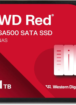 Western Digital 1TB WD Red SA500 NAS 3D NAND Internal SSD - SATA III 6 Gb/s, 2.5 inch/7mm, Up to 560 MB/s - WDS100T1R0A, Solid State Hard Drive