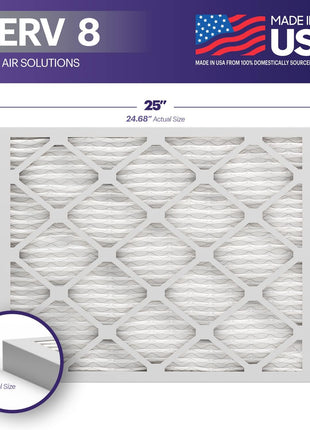 BNX TruFilter 20x25x1 Air Filter MERV 8 (6-Pack) - MADE IN USA – Dust & Pet Defense Electrostatic Pleated Air Conditioner HVAC AC Furnace Filters for Dust, Pet, Mold, Pollen MPR 600 – 700 & FPR 5